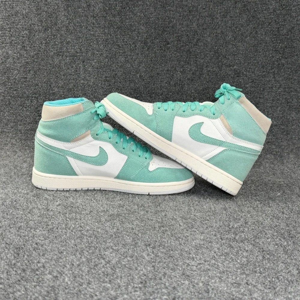 Jordan 1 Retro High Shoes Men's 8.5 Turbo Green Turquoise White Athletic Sneaker